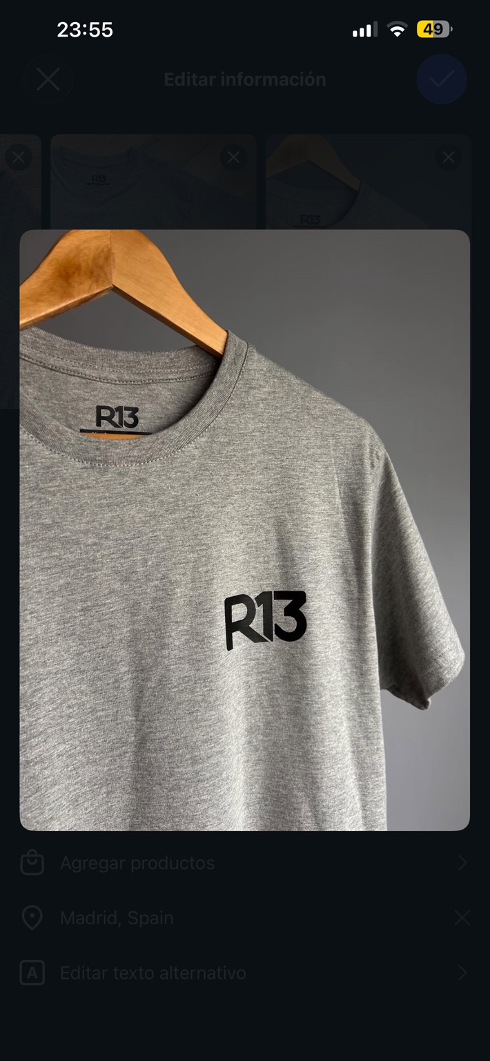Camiseta R13 gris